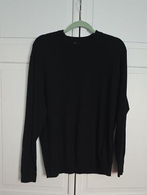 Zara Black Crewneck Long Sleeve Mens Sweater Size Medium